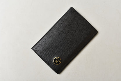 シャネル カードケース/名刺入れ ヴィンテージ CHANEL ココボタン ブラック【中古】