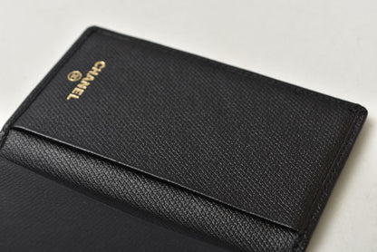 シャネル カードケース/名刺入れ ヴィンテージ CHANEL ココボタン ブラック【中古】