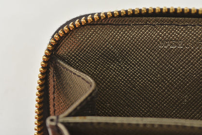 プラダ コインケース/小銭入れ PRADA サフィアーノ 1MM268 型押しレザー メタリックブロンズ【中古】