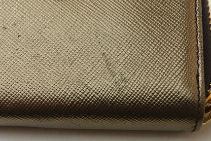 プラダ コインケース/小銭入れ PRADA サフィアーノ 1MM268 型押しレザー メタリックブロンズ【中古】