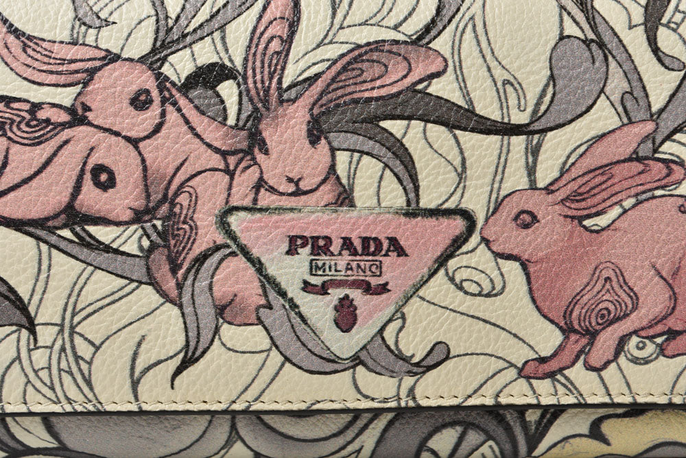 プラダ 長財布 PRADA ジェームス・ジーン ラビットプリント グレースカーフ コラボレーション アートデザイン【中古】