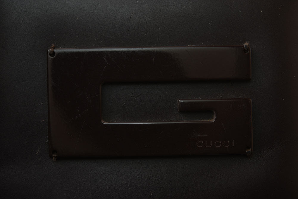 グッチ コインケース/カードケース GUCCI ヴィンテージ ミニ財布 Gプレート カーフ ブラウン 030.2117【中古】