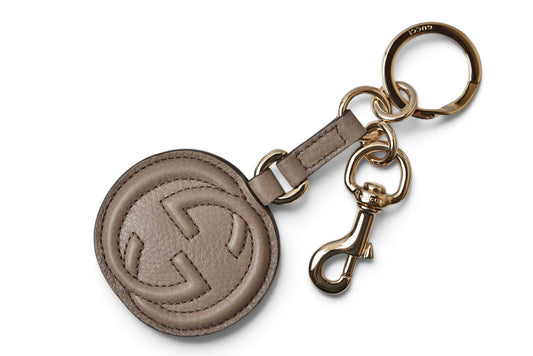 グッチ キーリング/キーホルダー/バッグチャーム GUCCI ダブルG インターロキング グレージュ/ゴールド【中古】