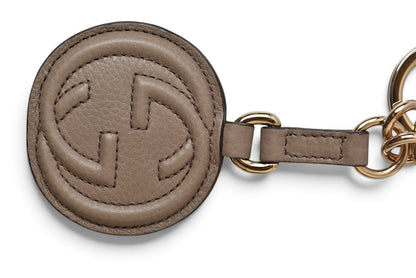 グッチ キーリング/キーホルダー/バッグチャーム GUCCI ダブルG インターロキング グレージュ/ゴールド【中古】