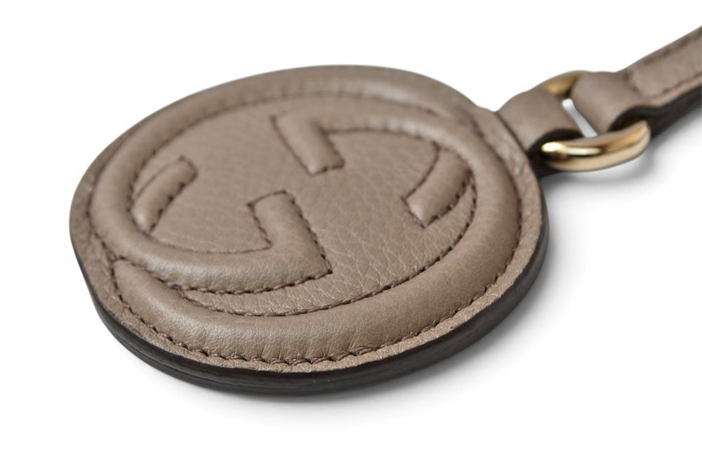 グッチ キーリング/キーホルダー/バッグチャーム GUCCI ダブルG インターロキング グレージュ/ゴールド【中古】