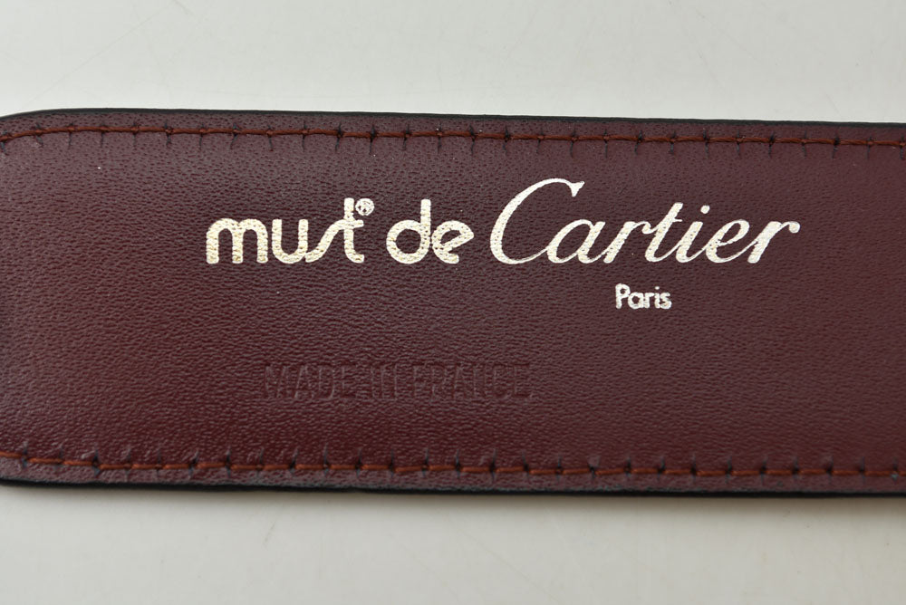 カルティエ ベルト ヴィンテージ レザー Cartier マスト ドゥ カルティエ ボルドー フリーサイズ【中古】