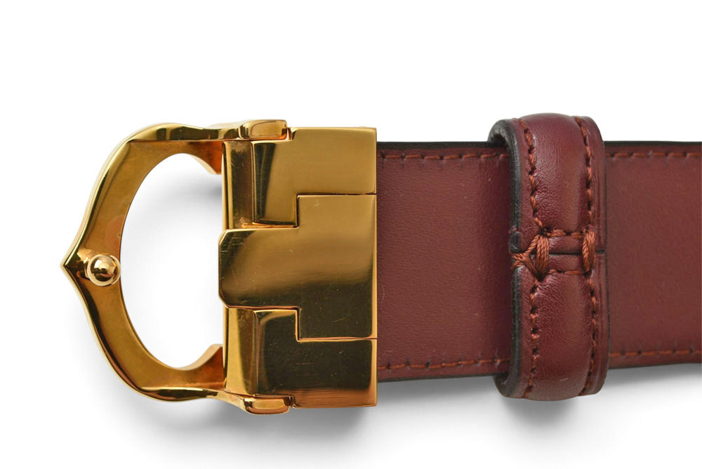 カルティエ ベルト ヴィンテージ レザー Cartier マスト ドゥ カルティエ ボルドー フリーサイズ【中古】