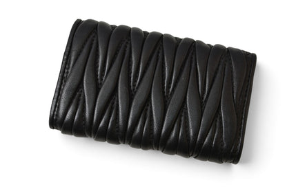 ミュウミュウ キーケース miu miu 6連キーケース MATELASSE/マテラッセ 5PG222 NERO ブラック レディース【中古】