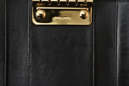 ミュウミュウ キーケース miu miu 6連キーケース MATELASSE/マテラッセ 5PG222 NERO ブラック レディース【中古】