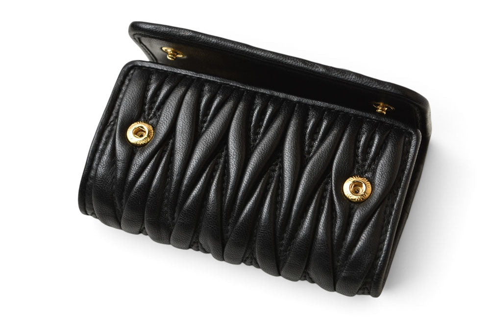 ミュウミュウ キーケース miu miu 6連キーケース MATELASSE/マテラッセ 5PG222 NERO ブラック レディース【中古】