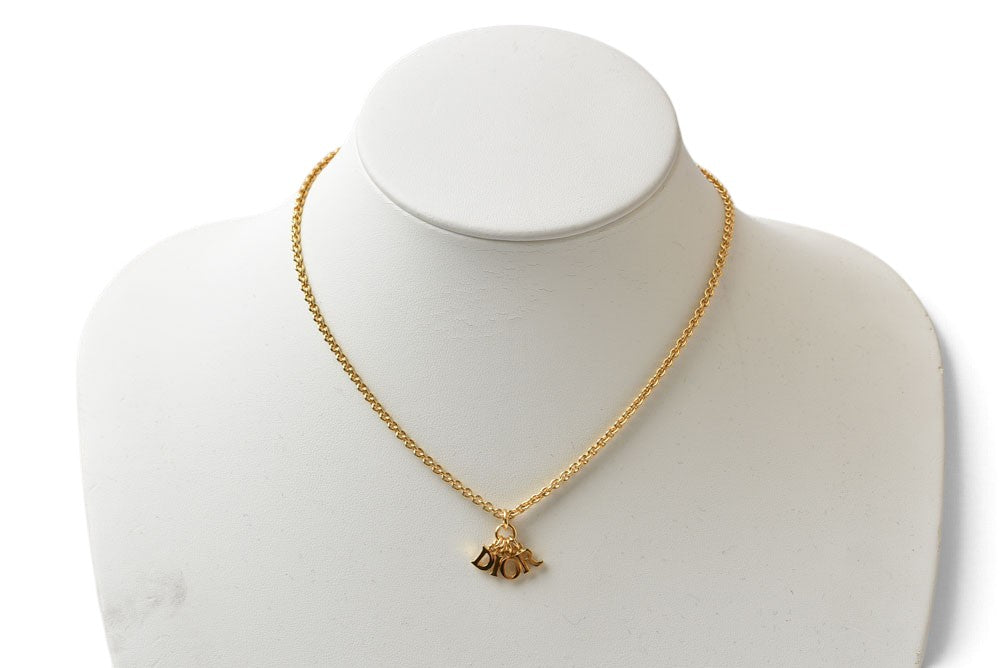クリスチャンディオール ネックレス Christian Dior ヴィンテージ Diorロゴモチーフ ゴールド【中古】
