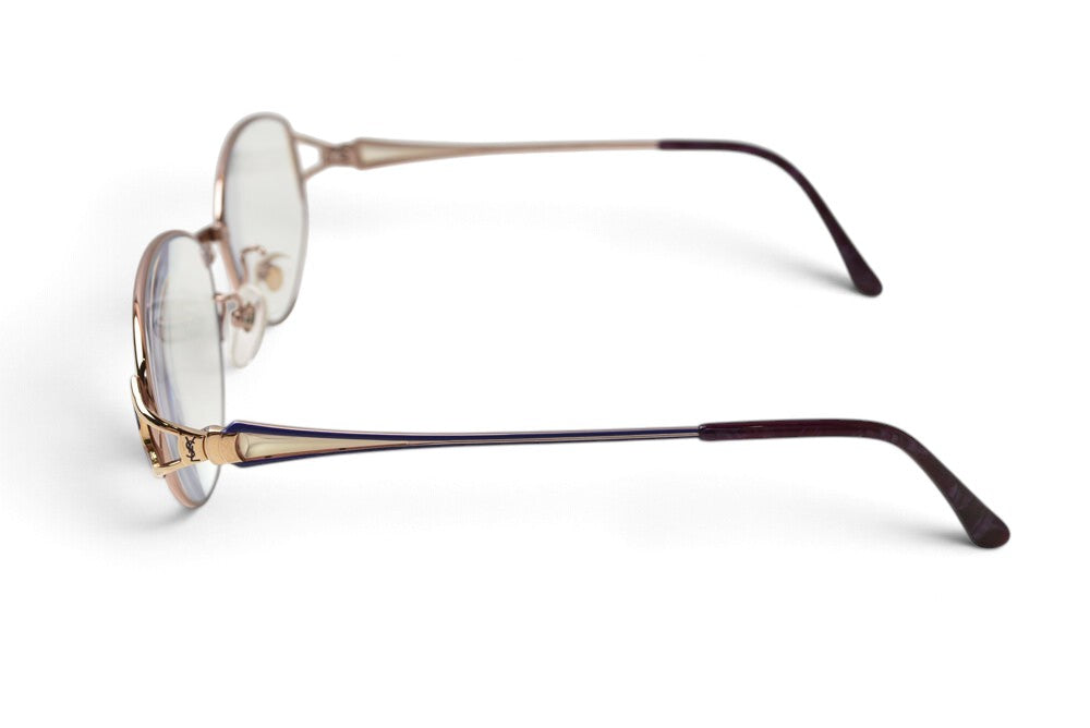 サンローラン サングラス/度入り眼鏡/アイウェア SAINT LAURENT YSLロゴ パープル/ゴールド レディース【中古】