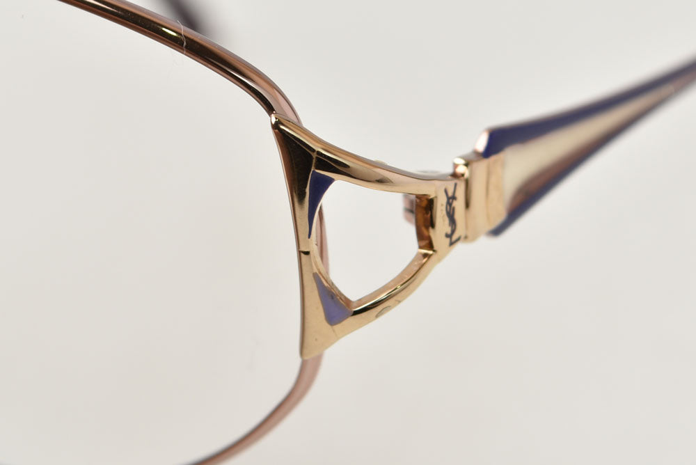 サンローラン サングラス/度入り眼鏡/アイウェア SAINT LAURENT YSLロゴ パープル/ゴールド レディース【中古】
