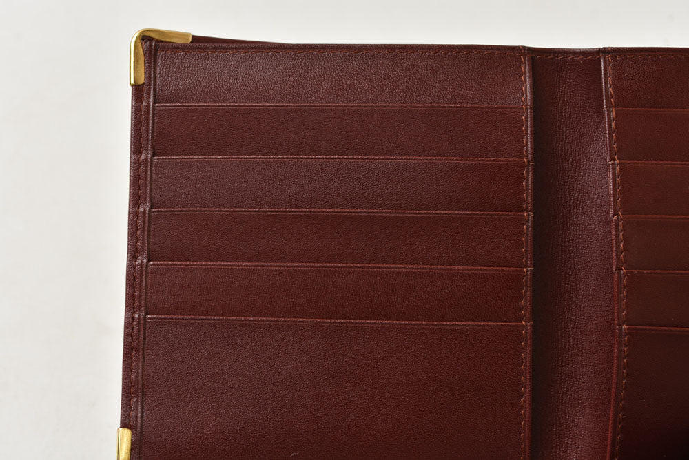 カルティエ 折財布/二つ折り財布 ヴィンテージ Cartier 札入れ メンズ マスト ドゥ カルティエ ボルドー【中古】