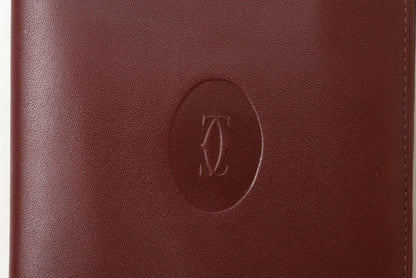 カルティエ 折財布/二つ折り財布 ヴィンテージ Cartier 札入れ メンズ マスト ドゥ カルティエ ボルドー【中古】