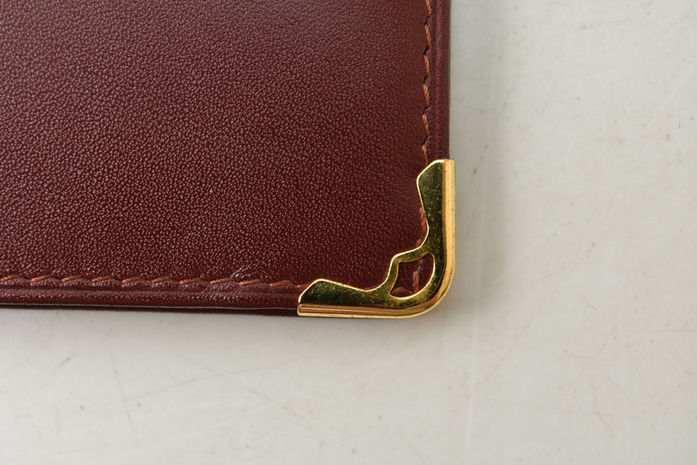 カルティエ 折財布/二つ折り財布 ヴィンテージ Cartier 札入れ メンズ マスト ドゥ カルティエ ボルドー【中古】