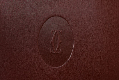 カルティエ 折財布/二つ折り財布 ヴィンテージ Cartier 札入れ メンズ マスト ドゥ カルティエ ボルドー【中古】