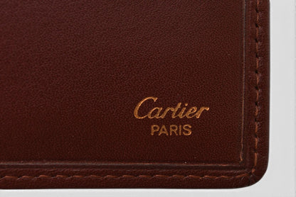 カルティエ 折財布/二つ折り財布 ヴィンテージ Cartier 札入れ メンズ マスト ドゥ カルティエ ボルドー【中古】