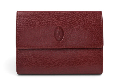 カルティエ 折財布/三つ折り ヴィンテージ Cartier がま口財布 マスト ドゥ カルティエ ボルドー 【中古】