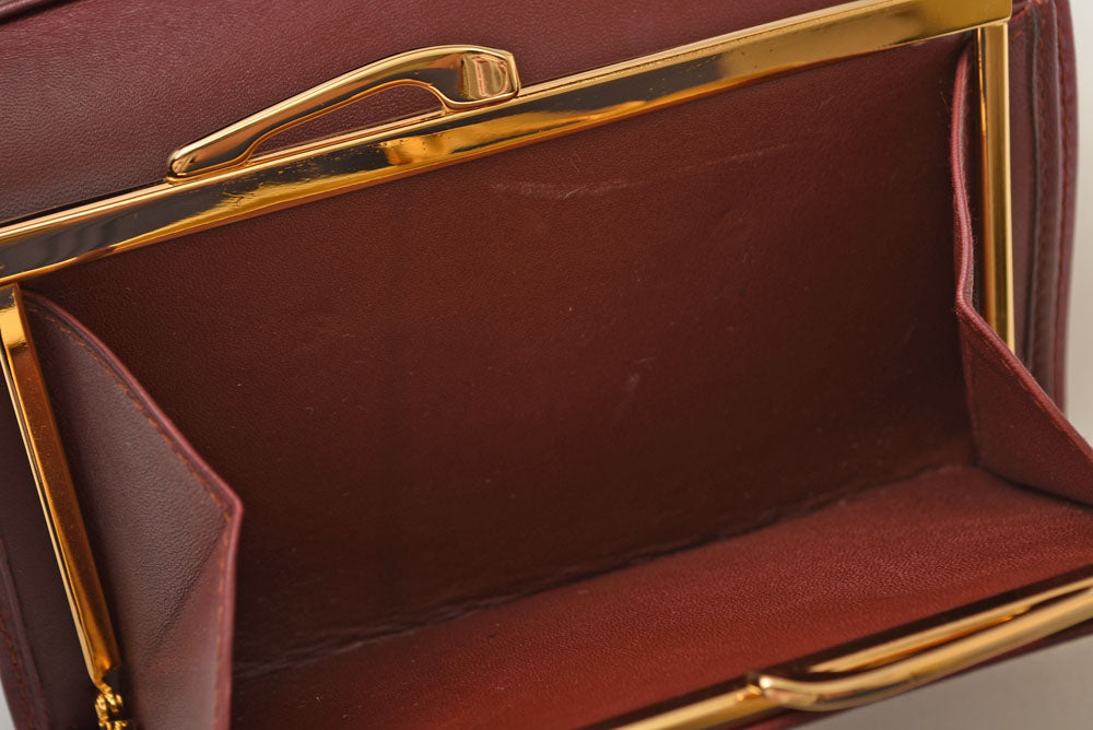 カルティエ 折財布/三つ折り ヴィンテージ Cartier がま口財布 マスト ドゥ カルティエ ボルドー 【中古】