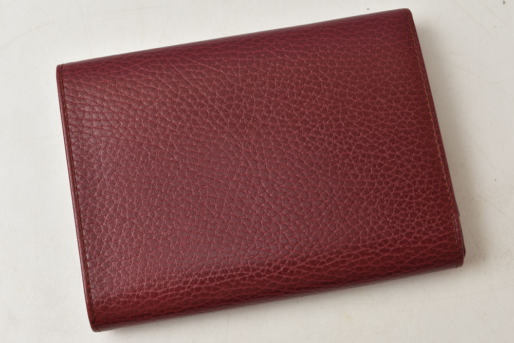 カルティエ 折財布/三つ折り ヴィンテージ Cartier がま口財布 マスト ドゥ カルティエ ボルドー 【中古】