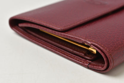 カルティエ 折財布/三つ折り ヴィンテージ Cartier がま口財布 マスト ドゥ カルティエ ボルドー 【中古】