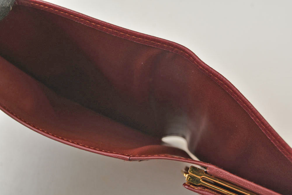 カルティエ 折財布/三つ折り ヴィンテージ Cartier がま口財布 マスト ドゥ カルティエ ボルドー 【中古】