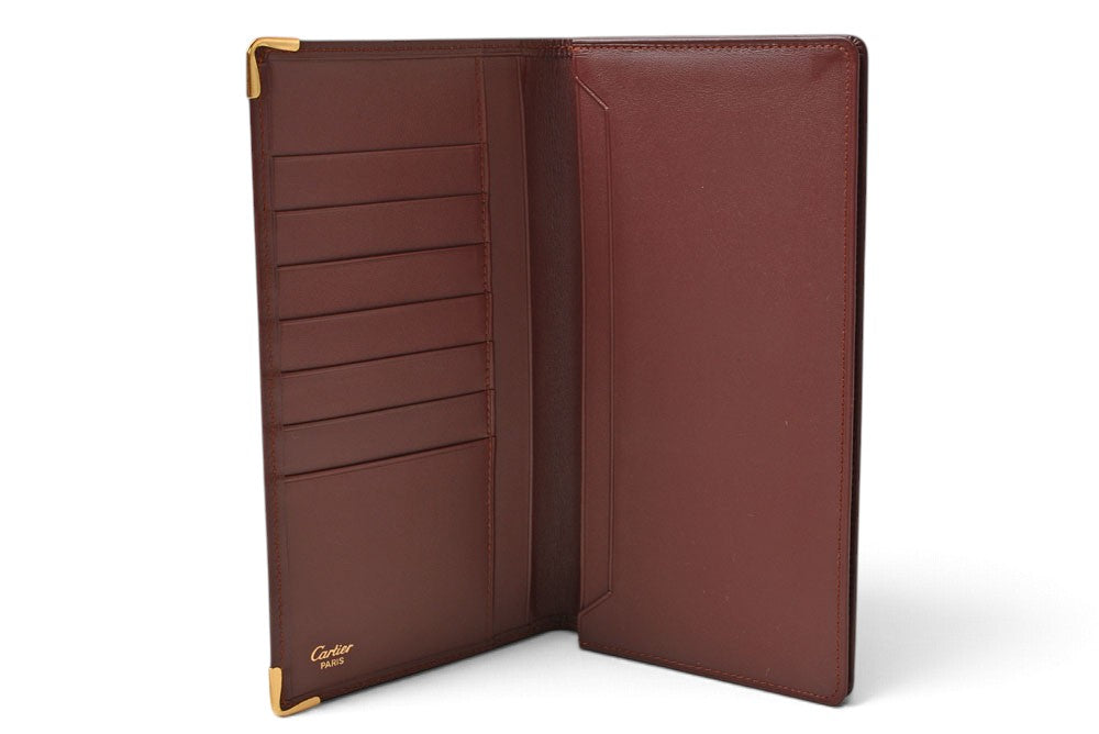 カルティエ 財布/札入れ メンズ Cartier 長財布 型押しレザー マスト ドゥ カルティエ ボルドー【中古】