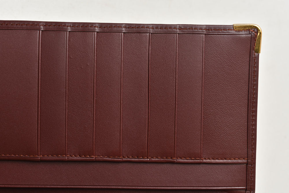 カルティエ 財布/札入れ メンズ Cartier 長財布 型押しレザー マスト ドゥ カルティエ ボルドー【中古】