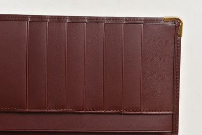 カルティエ 財布/札入れ メンズ Cartier 長財布 型押しレザー マスト ドゥ カルティエ ボルドー【中古】
