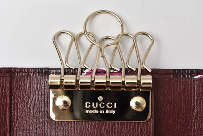 グッチ キーケース GUCCI ダブルG ハートビート 309706 6連キーケース レザー ボルドー レディース【中古】