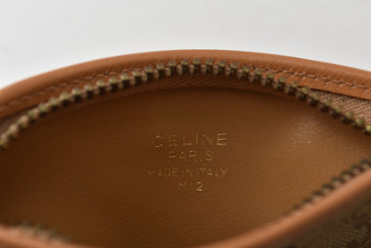 セリーヌ コインケース/小銭入れ CELINE ヴィンテージ オールドセリーヌ マカダム ミニポーチ/ベージュ【中古】