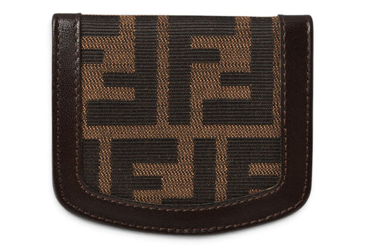 フェンディ コインケース コインパース 小銭入れ FENDI ヴィンテージ ズッカ柄 馬蹄型 ブラウン【中古】