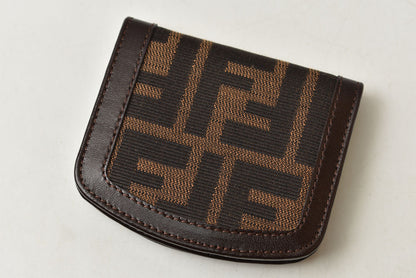 フェンディ コインケース コインパース 小銭入れ FENDI ヴィンテージ ズッカ柄 馬蹄型 ブラウン【中古】