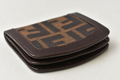 フェンディ コインケース コインパース 小銭入れ FENDI ヴィンテージ ズッカ柄 馬蹄型 ブラウン【中古】