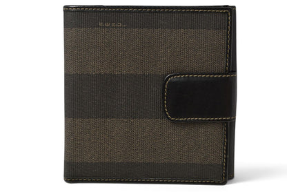 フェンディ 財布 FENDI ペカン柄 二つ折り財布 ヴィンテージ ブラック/グレー レディース メンズ【中古】