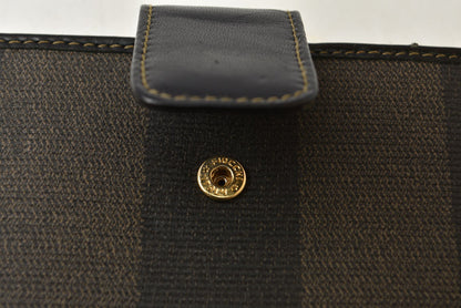 フェンディ 財布 FENDI ペカン柄 二つ折り財布 ヴィンテージ ブラック/グレー レディース メンズ【中古】