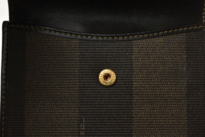 フェンディ 財布 FENDI ペカン柄 二つ折り財布 ヴィンテージ ブラック/グレー レディース メンズ【中古】