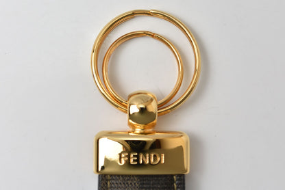 フェンディ キーリング FENDI ペカン柄 キーホルダー ブラック/グレー バッグチャーム ヴィンテージ【中古】
