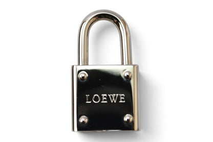 ロエベ パドロック LOEWE アナグラム ロゴ カデナ 南京錠/キー2本 メタル シルバー金具 キーホルダー バッグチャーム【中古】