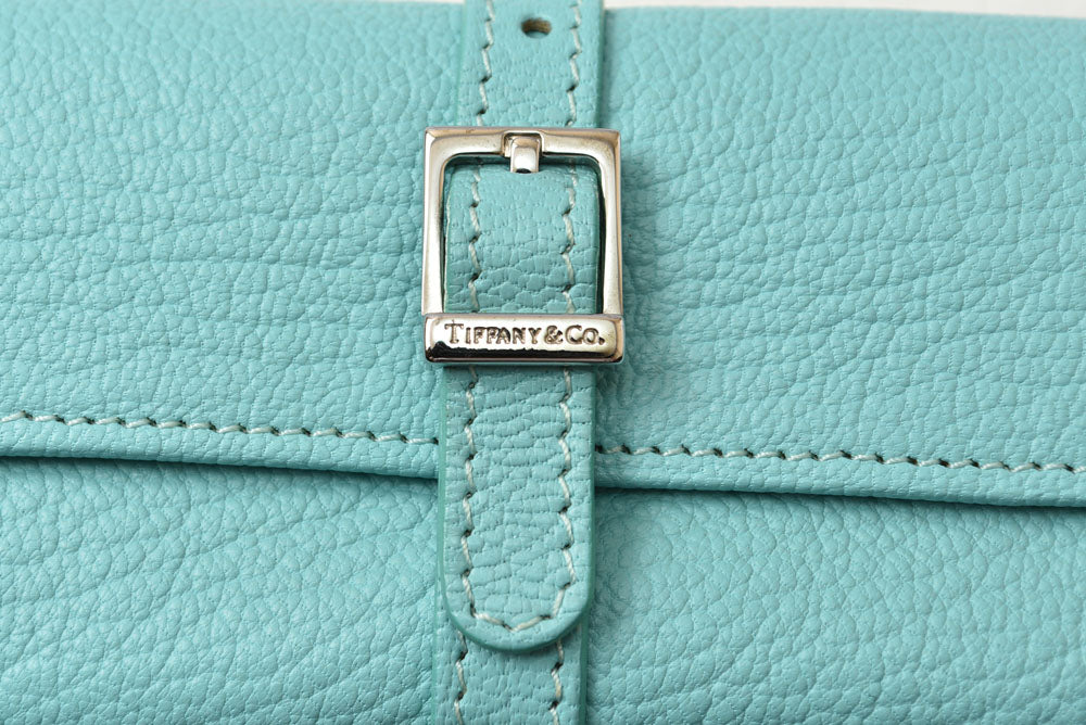 ティファニー ジュエリーケース TIFFANY&Co. ティファニーブルー レザー 小物入れ アクセサリーケース ポーチ レディース【中古】