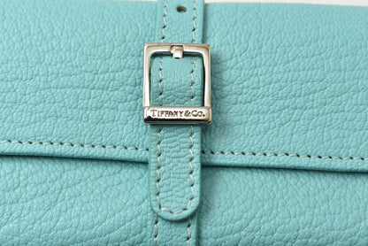 ティファニー ジュエリーケース TIFFANY&Co. ティファニーブルー レザー 小物入れ アクセサリーケース ポーチ レディース【中古】