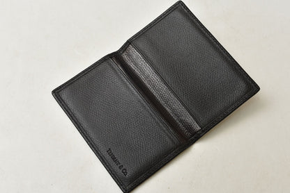 ティファニー カードケース/名刺入れ Tiffany&co. レザー ブラック メンズ/レディース【中古】