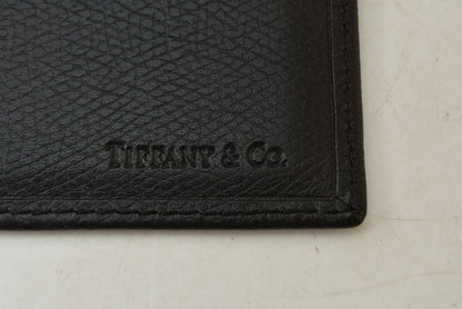 ティファニー カードケース/名刺入れ Tiffany&co. レザー ブラック メンズ/レディース【中古】