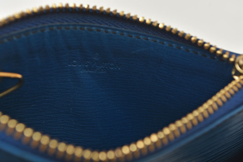 ルイヴィトン 小銭入れ/キーケース/コインケース ヴィンテージ LOUIS VUITTON エピ ポシェット クレ M63805 キーリング付き トレドブルー【中古】