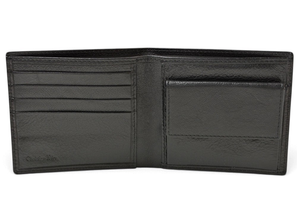 クリスチャン ディオール 財布 ヴィンテージ メンズ Christian Dior 二つ折り/折財布 レザー ブラック オールド【中古】