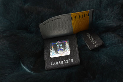 フェンディ ブローチ FENDI フラワーモチーフ ファー ブローチ コサージュ 花 ディープグリーン アクセサリー【中古】