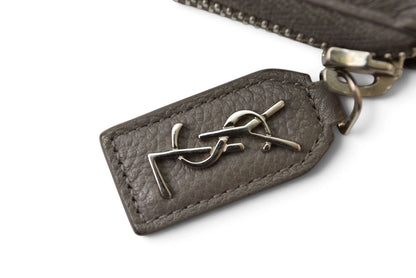 サンローラン パリ 財布 SAINT LAURENT PARIS リヴ ゴーシュ フルジップウォレット ラウンドファスナー長財布 414680 レザー グレー YSL イヴサンローラン【中古】
