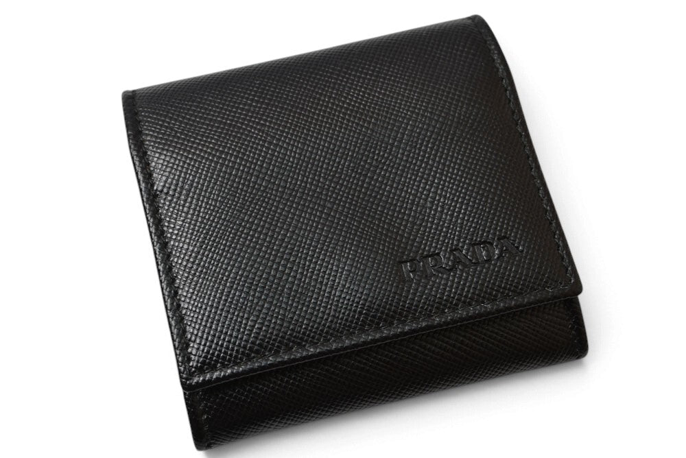 プラダ コインケース/小銭入れ PRADA サフィアーノ レザー 2MM287 ブラック コインパース/小銭入れ メンズ/レディース【中古】