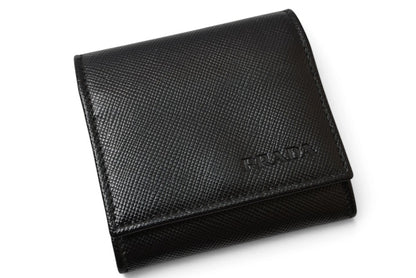 プラダ コインケース/小銭入れ PRADA サフィアーノ レザー 2MM287 ブラック コインパース/小銭入れ メンズ/レディース【中古】